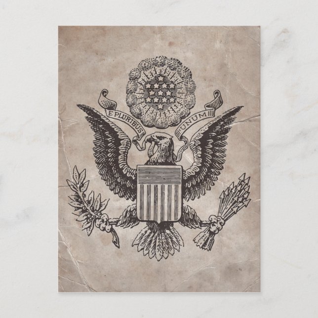 Old Fashioned American Coat of Arms Postcard (Front)