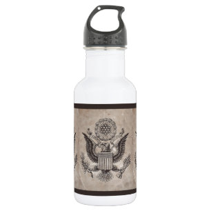 Old Fashioned American Coat of Arms Water Bottle
