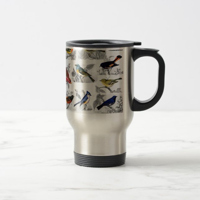 Old Fashioned Birds Travel Mug (Right)