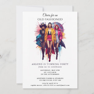 Old Fashioned" Birthday Invitation