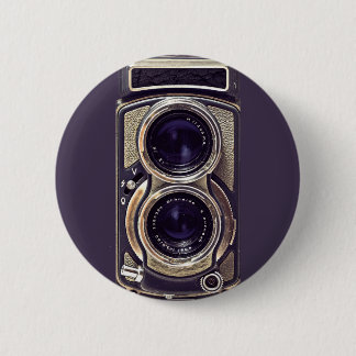 Old-fashioned camera 6 cm round badge