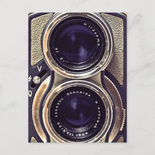 Old-fashioned camera postcard
