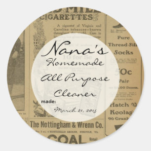 Old Fashioned Canning lid cover for 2.5 inch lid Classic Round Sticker
