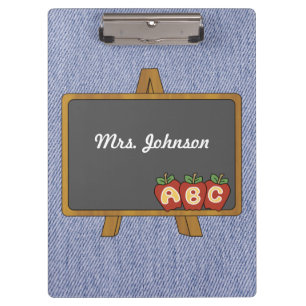 Old Fashioned Chalkboard Denim Clipboard