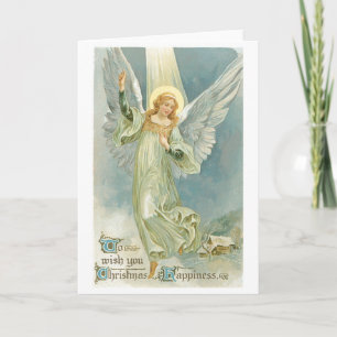 Old Fashioned Christmas Angel Gloria Holiday Card