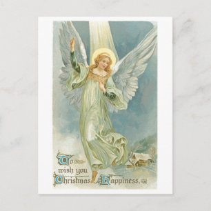 Old Fashioned Christmas Angel Gloria Holiday Postcard