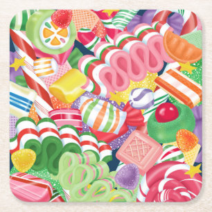 Old Fashioned Christmas Candy Coaster
