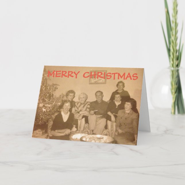 Old Fashioned Christmas Card (circa 1950's) (Front)