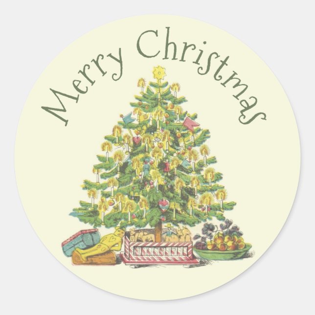Old Fashioned Christmas Classic Round Sticker (Front)