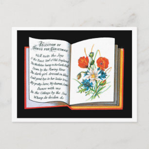 Old-fashioned Christmas, Flower Holiday Postcard