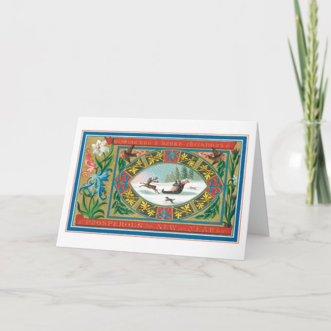 Old-fashioned Christmas Holiday Card (Front)