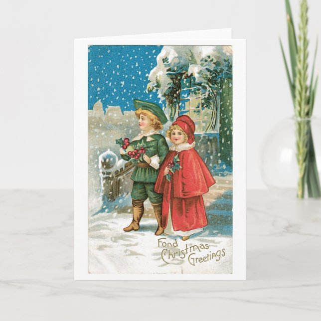 Old-fashioned Christmas Holiday Card (Front)