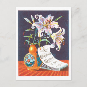 Old-fashioned Christmas, Lily Holiday Postcard