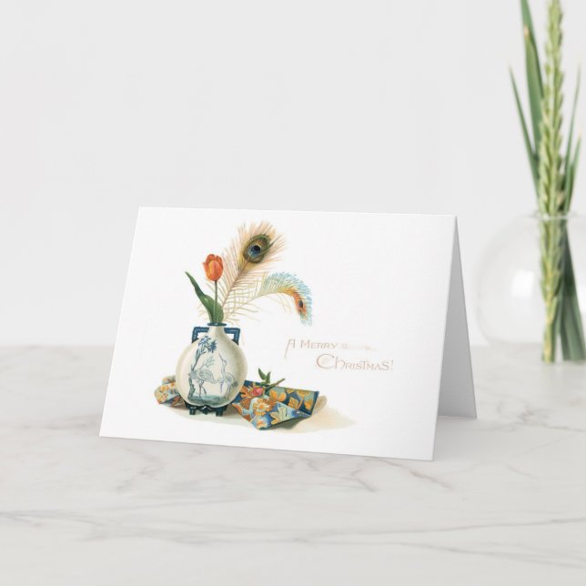 Old-fashioned Christmas, Oriental style Holiday Card (Front)