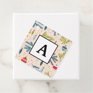 Old Fashioned Christmas Ornaments Hanging on Trees Favour Tags