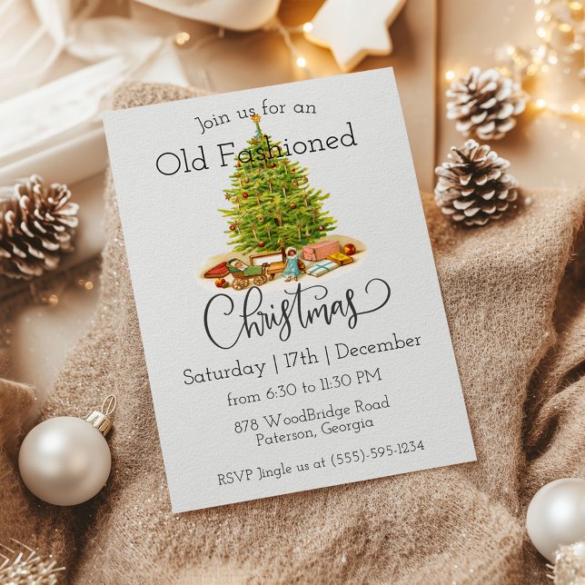 Old Fashioned Christmas Party Invitation (Creator Uploaded)