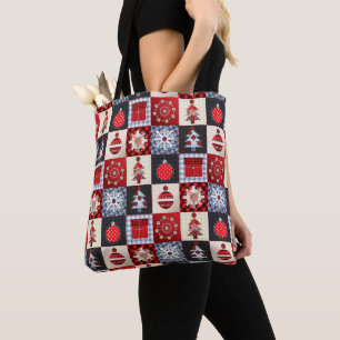 Old Fashioned Christmas Quilt Tote Bag