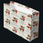 Old Fashioned Christmas Red & Green  Large Gift Bag<br><div class="desc">Simple and Elegant Vintage Floral Christmas Gift bags. Festive and coordinating burgundy red and sage green coloured holiday gift wrap with vintage botanical floral pattern on an antique paper background add a traditional feel to your Christmas packages. Customise "Merry Christmas" if you like.</div>
