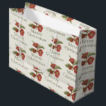 Old Fashioned Christmas Red & Green  Large Gift Bag<br><div class="desc">Simple and Elegant Vintage Floral Christmas Gift bags. Festive and coordinating burgundy red and sage green coloured holiday gift wrap with vintage botanical floral pattern on an antique paper background add a traditional feel to your Christmas packages. Customise "Merry Christmas" if you like.</div>