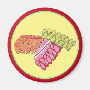 Old-Fashioned Christmas Ribbon Candy Holiday Sweet Magnet
