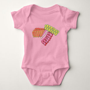 Old-Fashioned Christmas Ribbon Hard Candy Holiday Baby Bodysuit