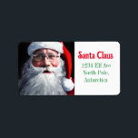 Old Fashioned Christmas Santa Claus Label<br><div class="desc">Old fashioned Santa Claus in glasses up close face and beard and Santa hat ai art.</div>