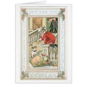 Old-fashioned Christmas, Santa & Dog