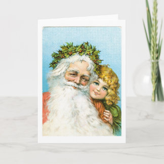 Old-fashioned Christmas, Santa Holiday Card