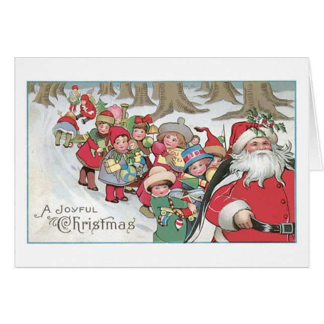 Old-fashioned Christmas, Santa with Chirdren (Front Horizontal)