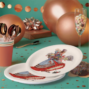 Old Fashioned Christmas Shopping Paper Plates