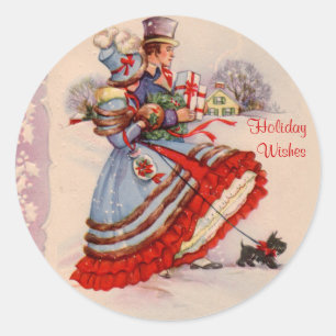 Old Fashioned Christmas Shopping Stickers