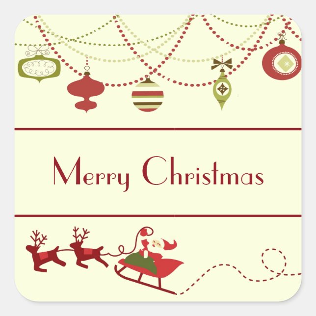 Old Fashioned Christmas - Square Sticker (Front)