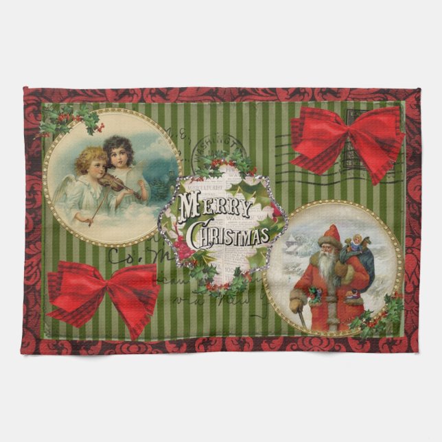 Old Fashioned Christmas Tea Towel (Horizontal)