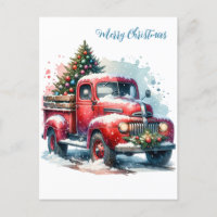 Old-Fashioned Christmas Vintage Red Truck