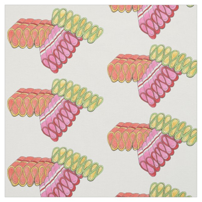 Old Fashioned Classic Hard Ribbon Candy Christmas Fabric (Swatch)