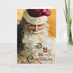 Old Fashioned Classic Santa Christmas Card