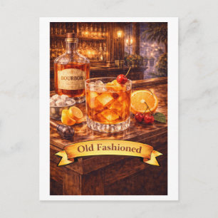 Old Fashioned Cocktai (American Food Series) Postcard