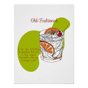 Old Fashioned Cocktail Art Print
