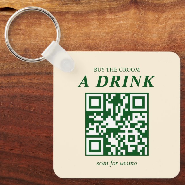 Old Fashioned Cocktail Bachelor Buy Groom A Drink Key Ring (Front)