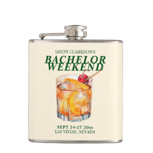Old Fashioned Cocktail Bachelor Weekend Hip Flask