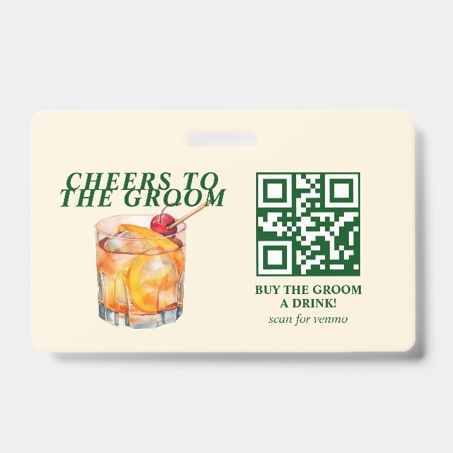 Old Fashioned Cocktail Bachelor Weekend ID Badge (Front)