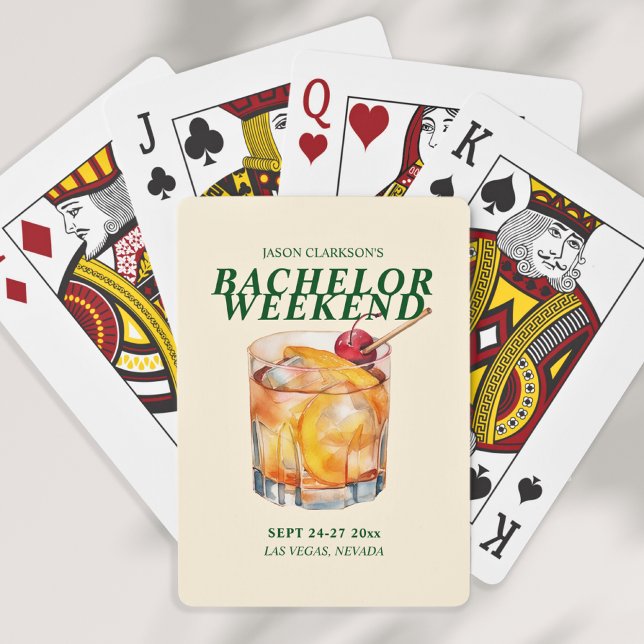 Old Fashioned Cocktail Bachelor Weekend Playing Cards (Creator Uploaded)