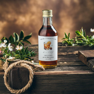 "Old Fashioned" Cocktail Birthday Liquor Bottle Label