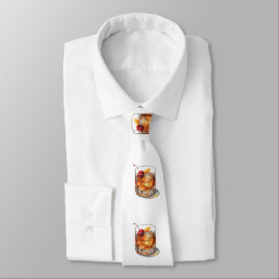 Old Fashioned Cocktail Illustration Tie