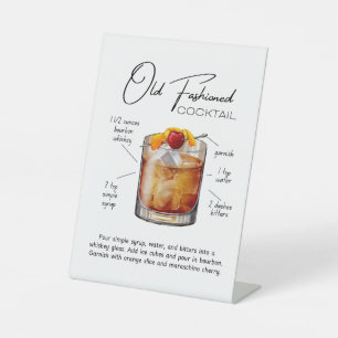 Old Fashioned Cocktail Pedestal Sign