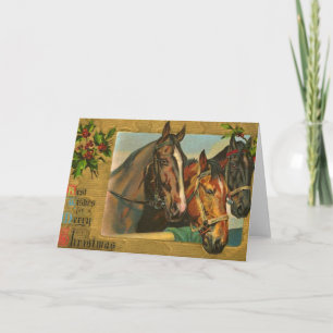 Old fashioned country Merry Christmas Holiday Card
