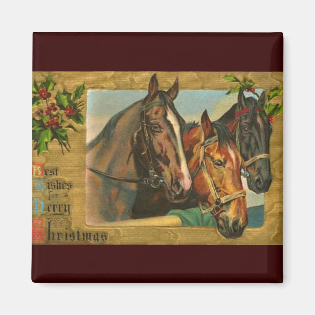 Old fashioned country Merry Christmas Magnet (Front)