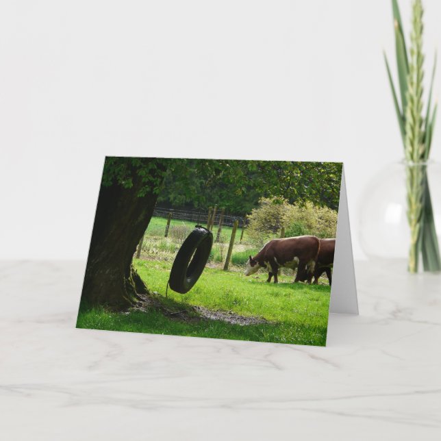 Old Fashioned Country Tire Swing Card (Front)