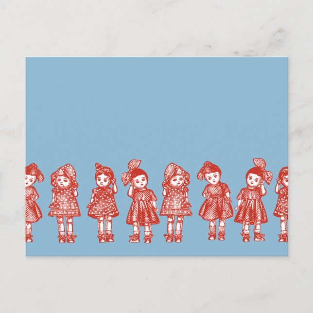 Old Fashioned Dolls Postcard (Front)