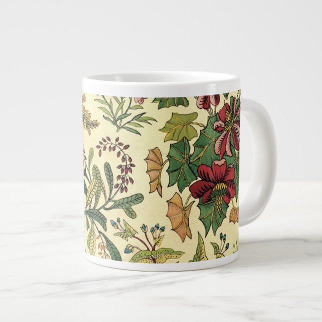 Old Fashioned Floral Abundance Large Coffee Mug (Front Right)